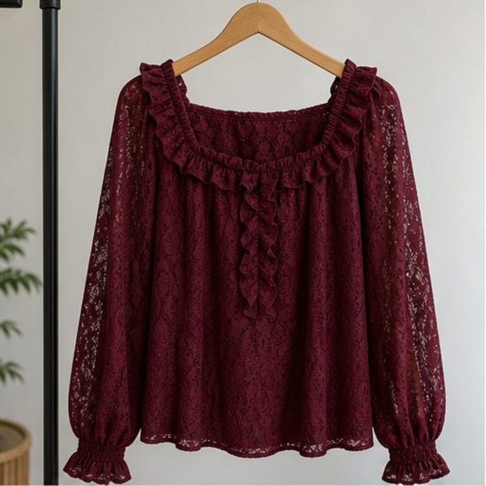 Burgundy Wrap Blouse